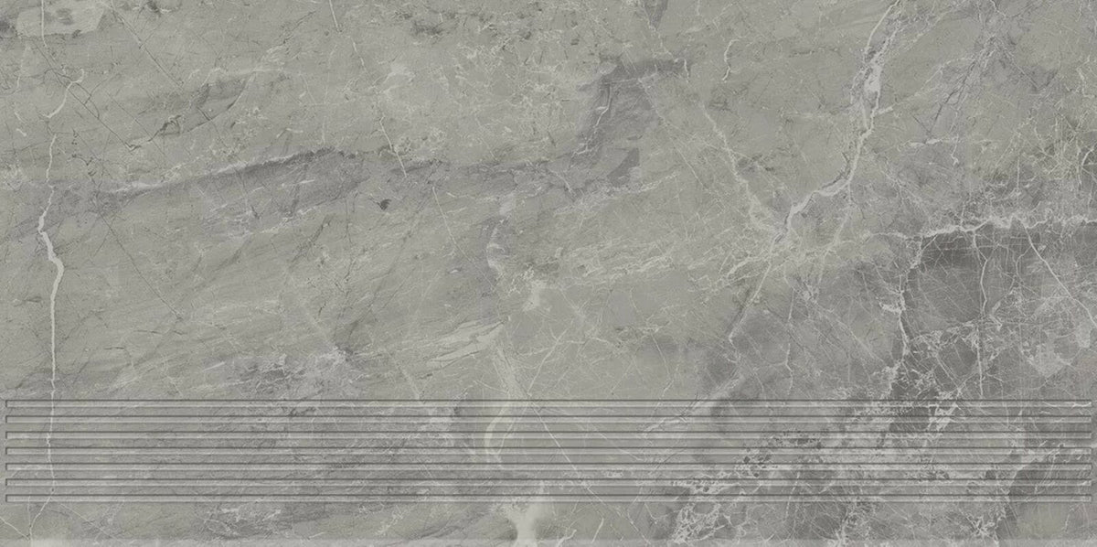 Schodovka Paradyz Little rocks graphite mat rektifikovaná 30x60