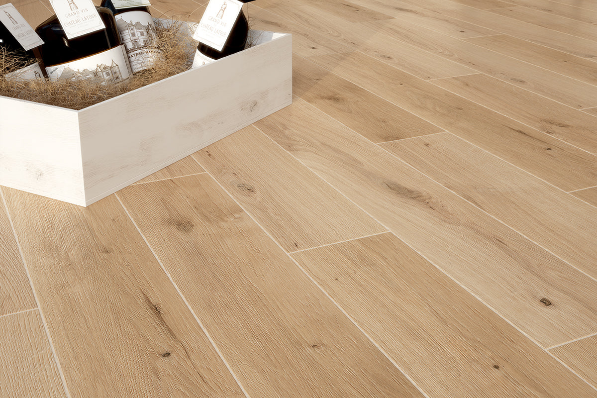 Fliese Nordic OAK Ocker 14,7x89 rektifiziert.