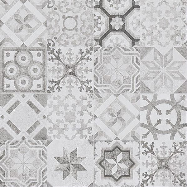 Fliese Betonstil Grau Patchwork 42x42