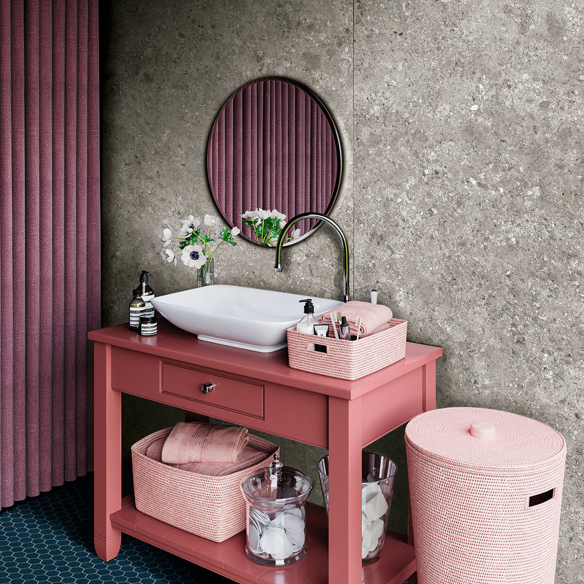 Fliese Hexa Rosy Blush Mix 31,6x31,6