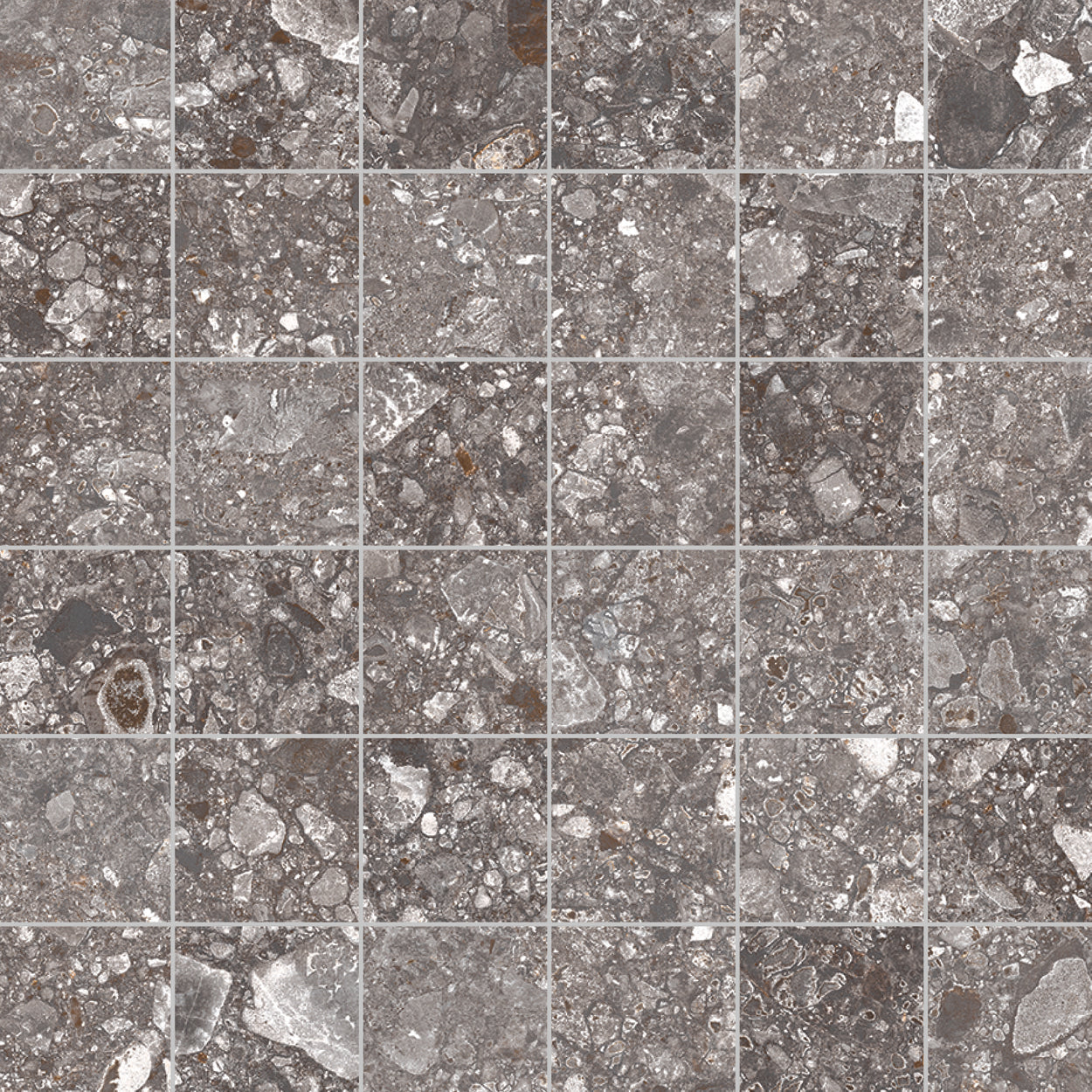 Anthrazitfarbene Mosaikfliese Pietra Di Gré 30x30
