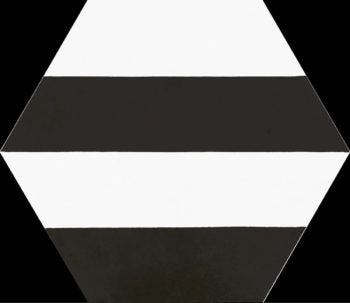 Porto Capri Black Hex-Fliese. 22x25
