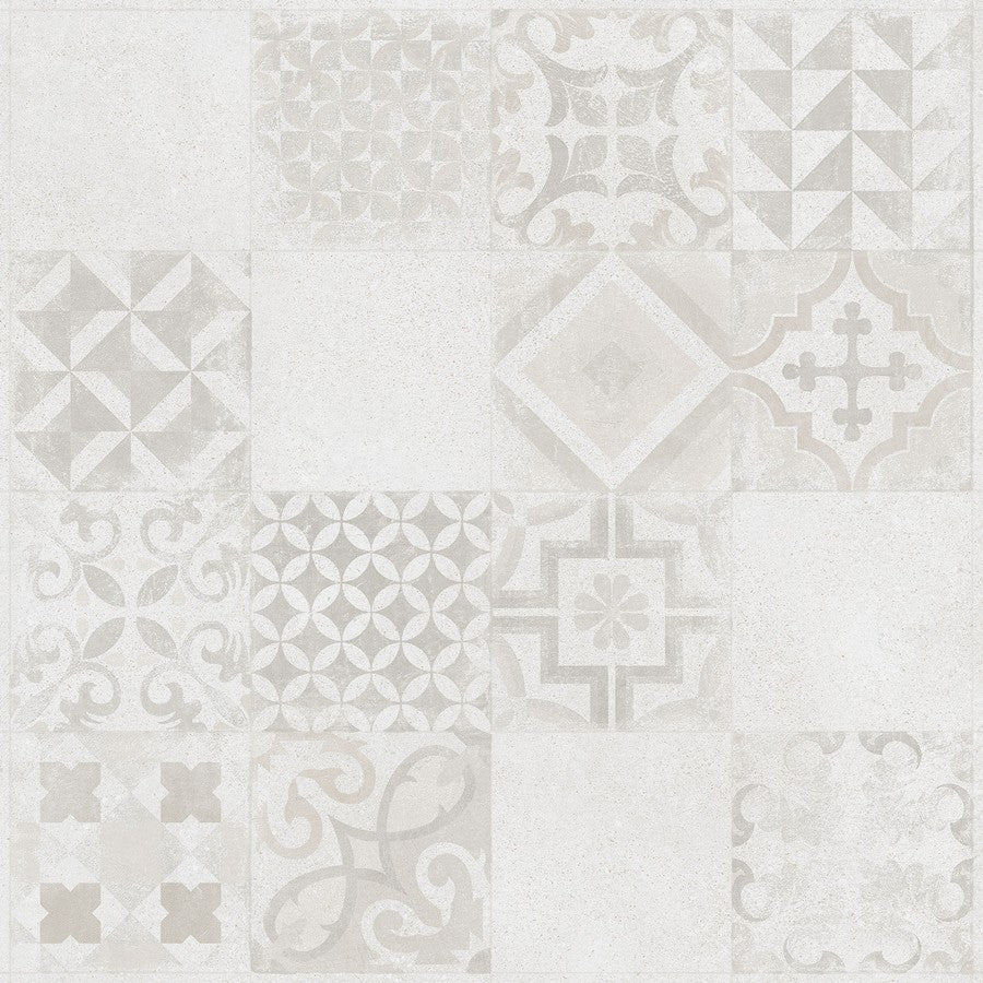 Fliese Massivdekor weiß 60x60 DAK63485