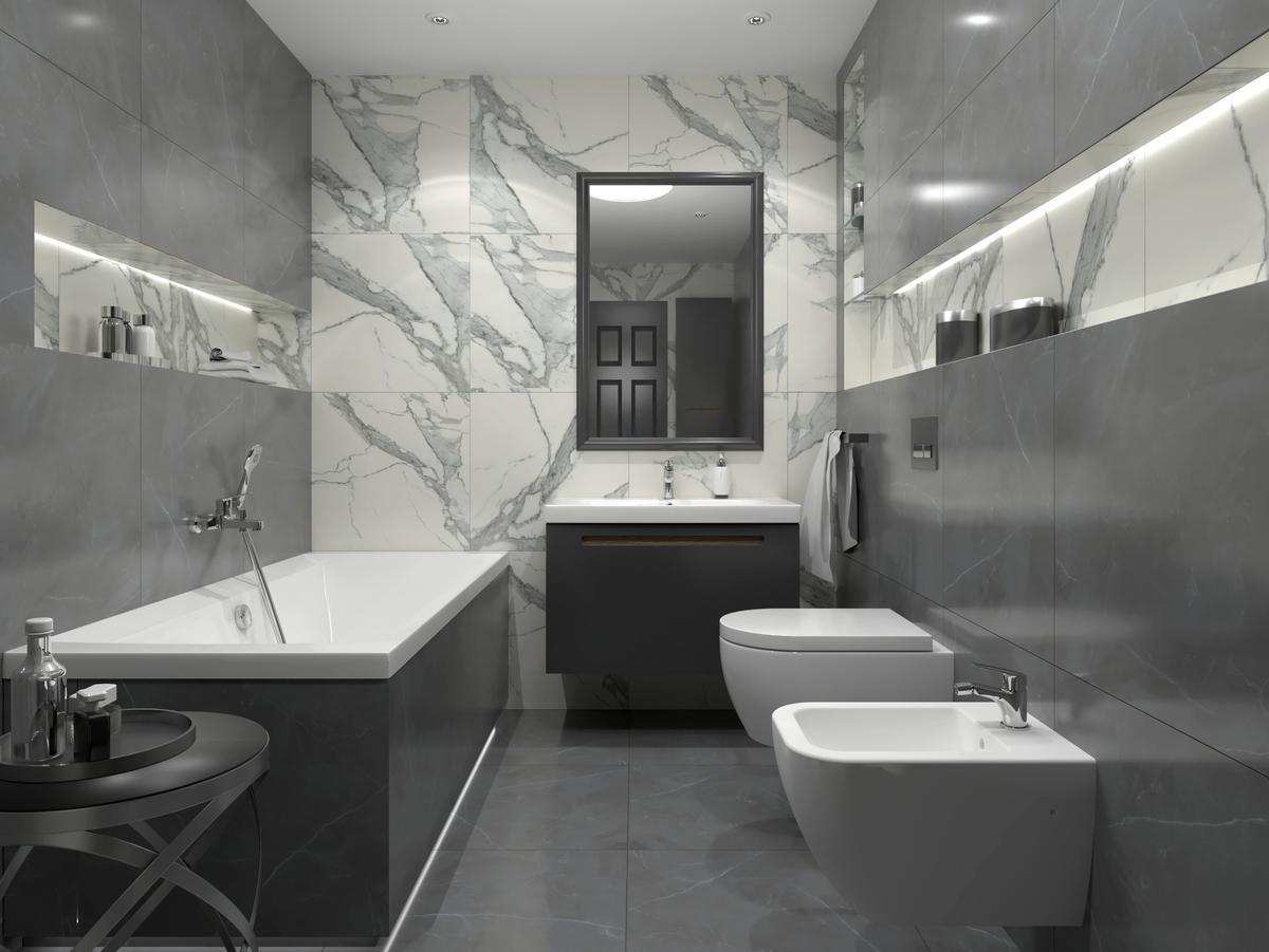Specchio Carrara Fliese halb 60x120