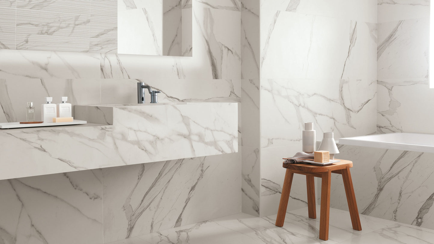 Speccio Carrara-Fliese im Format 120x240