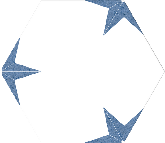 Stella Azul Hex 25 Fliese