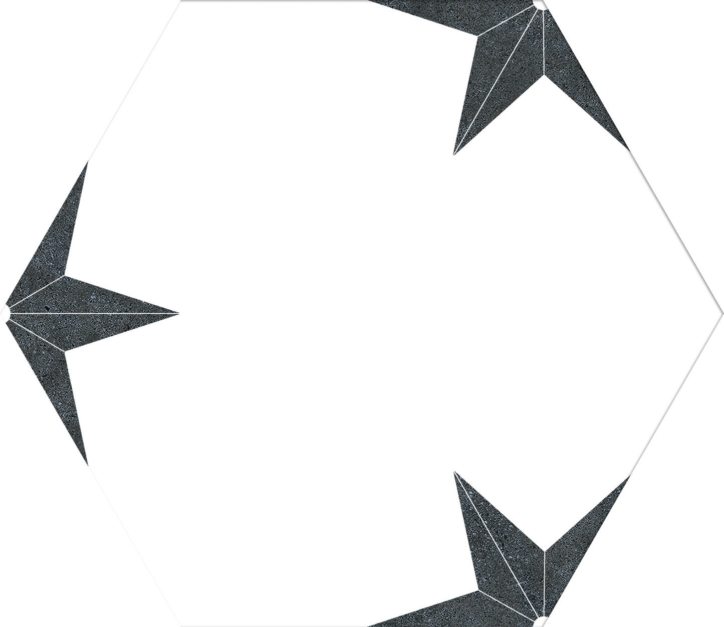 Stella Nero Hex 25 Fliese
