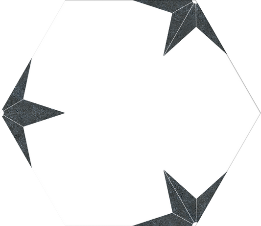 Stella Nero Hex 25 Fliese