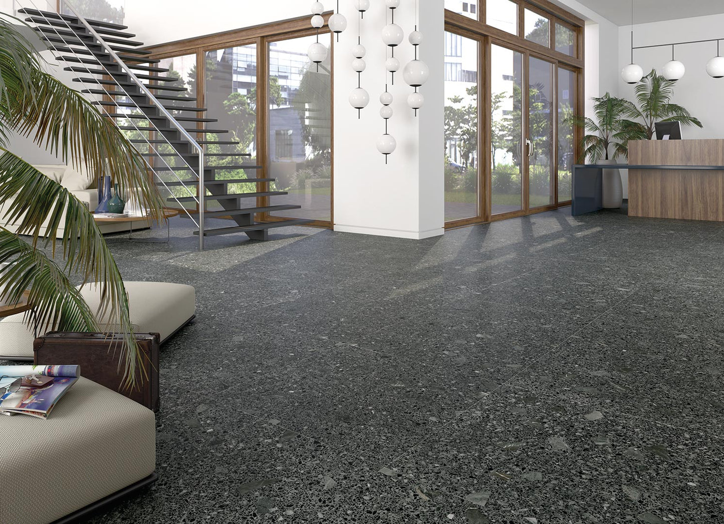 Fliese Stracciatella Granella Grafito 20x20