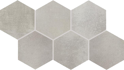 Fliese Via graues Sechseck Rect. 21x37
