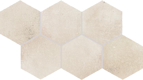 Fliese Via hellbeiges Sechseck Rect. 21x37