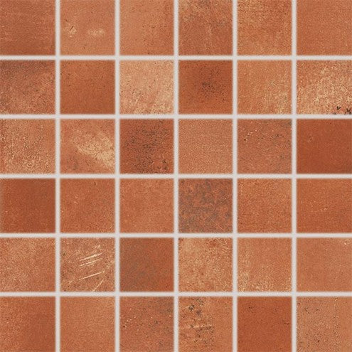 Fliese Via rotbraunes Mosaik Rect. 30x30