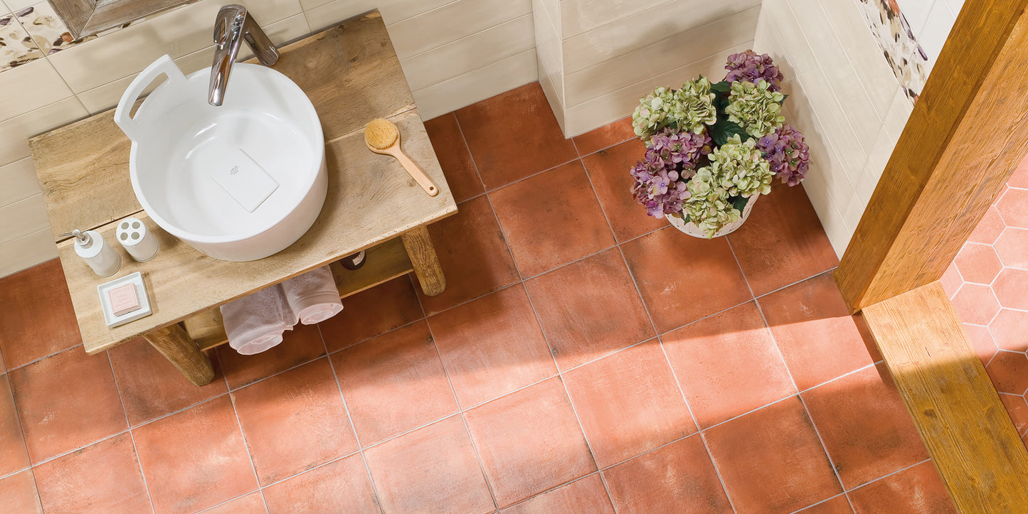 Fliese Via rotbraunes Mosaik Rect. 30x30