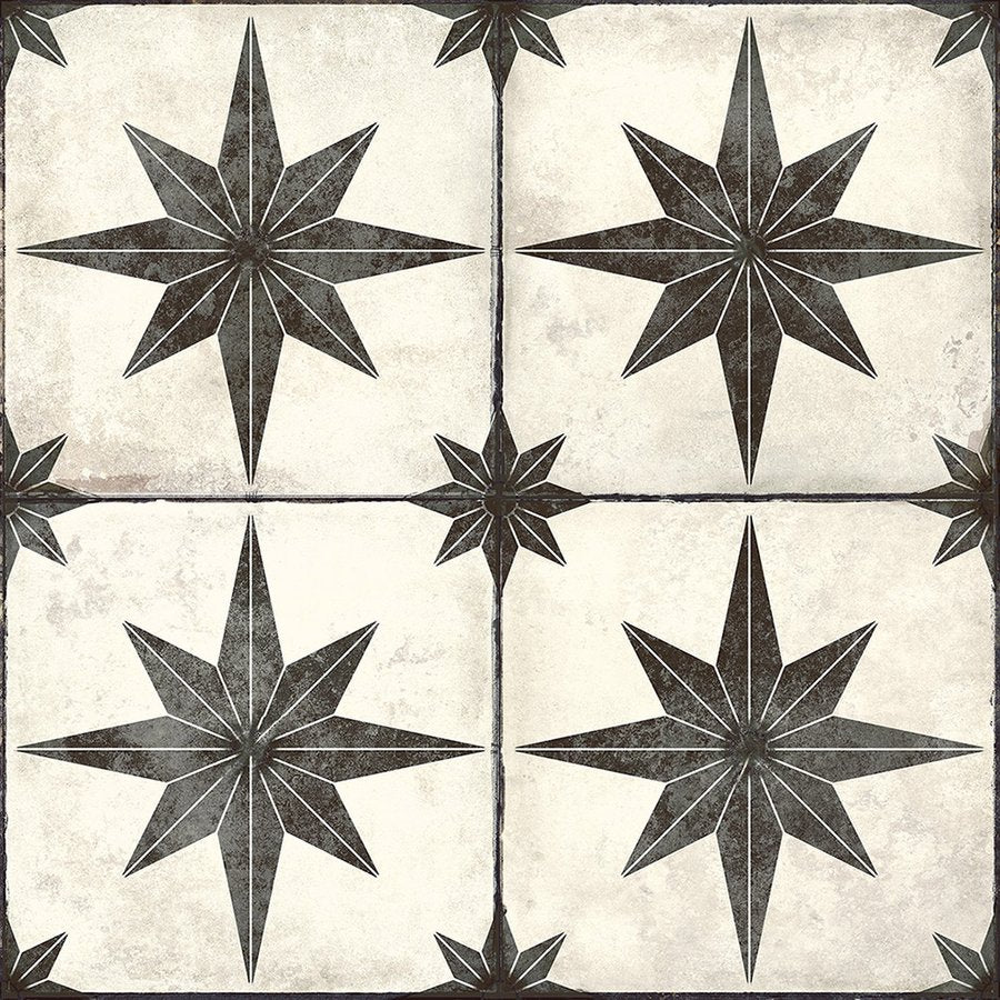 Fliese Hidraulico Star Schwarz 45x45