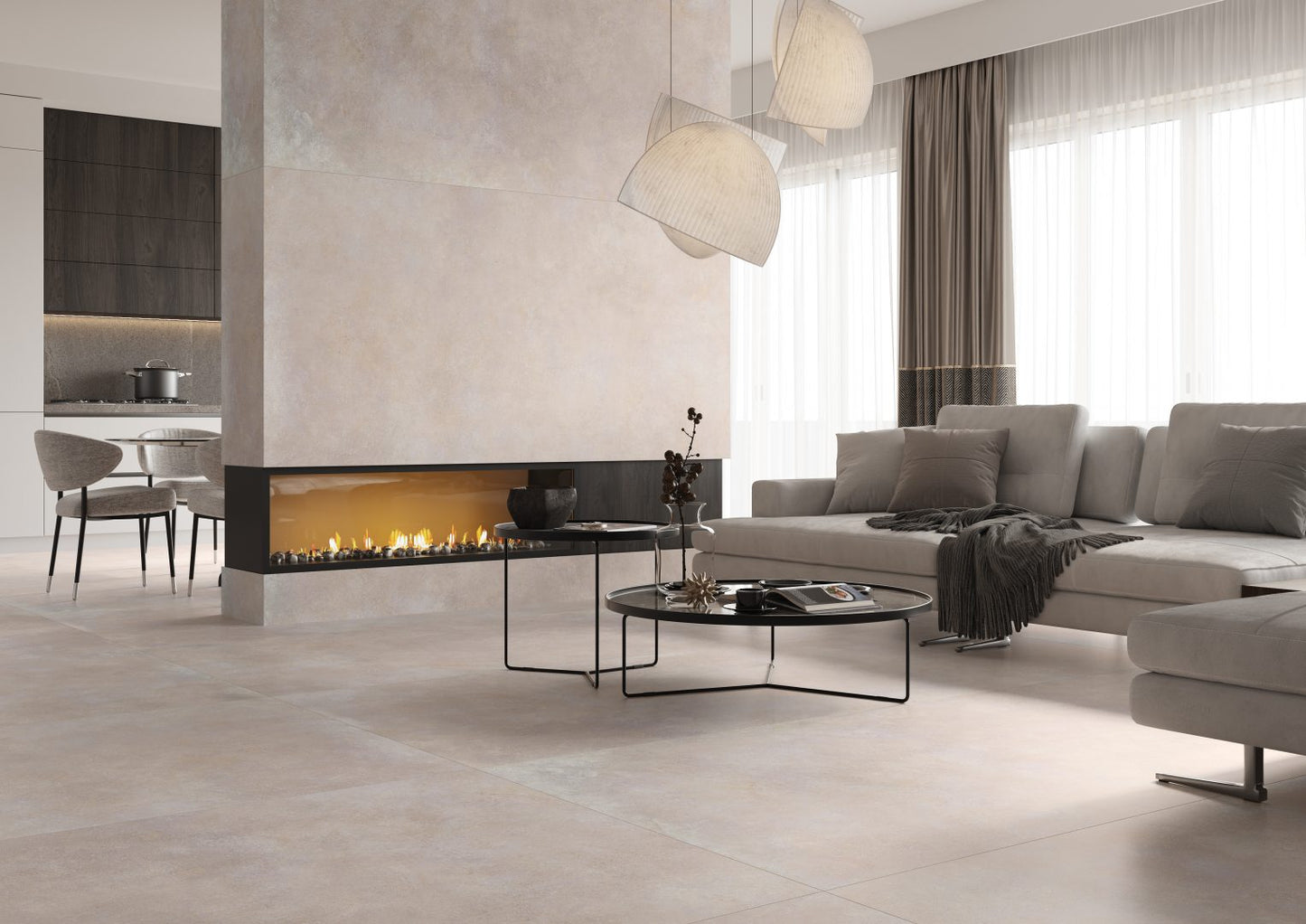 Fliese Modern Beton Silber Matt 80x80