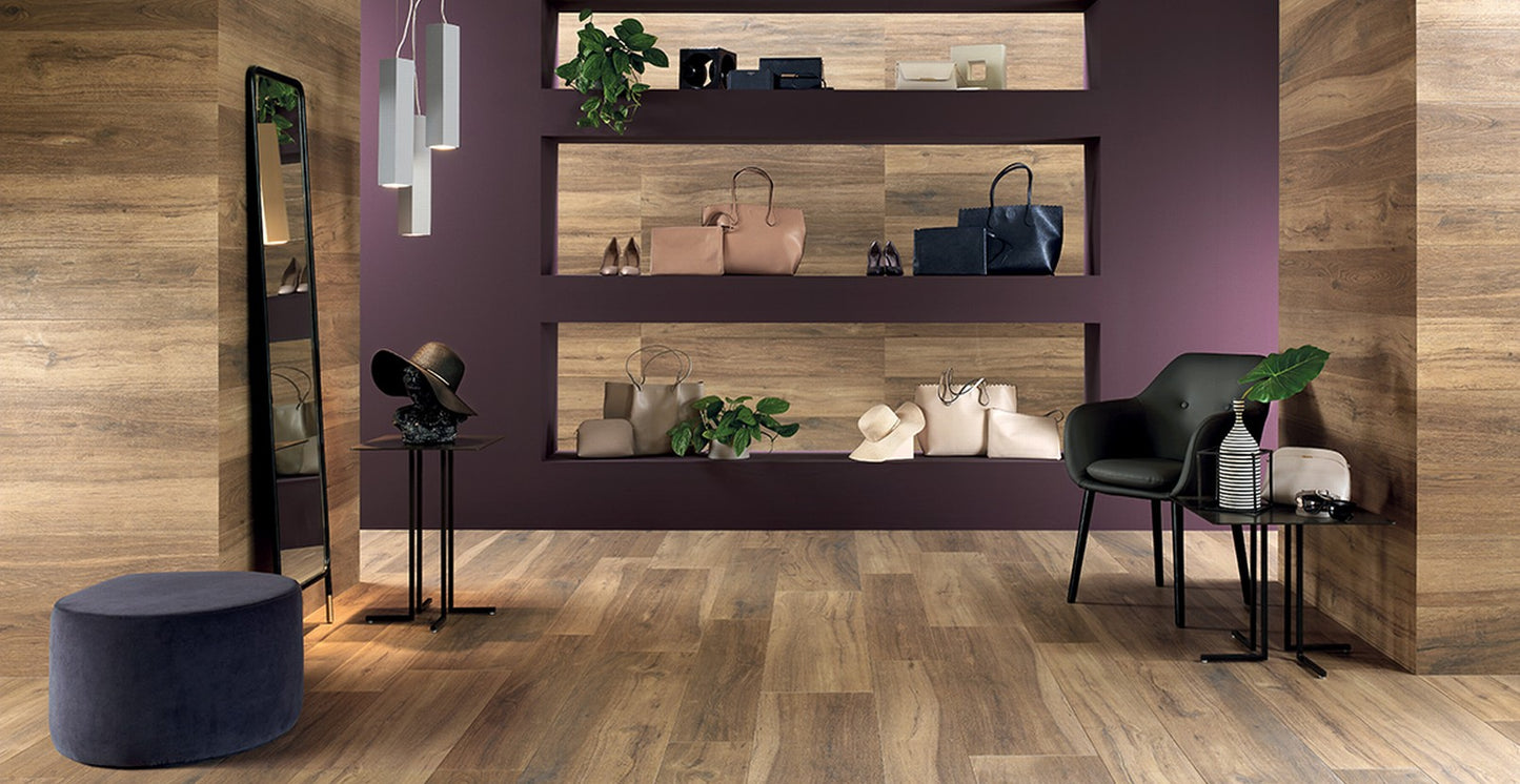 Fliese Silvis Mogano rektifiziert 20x120