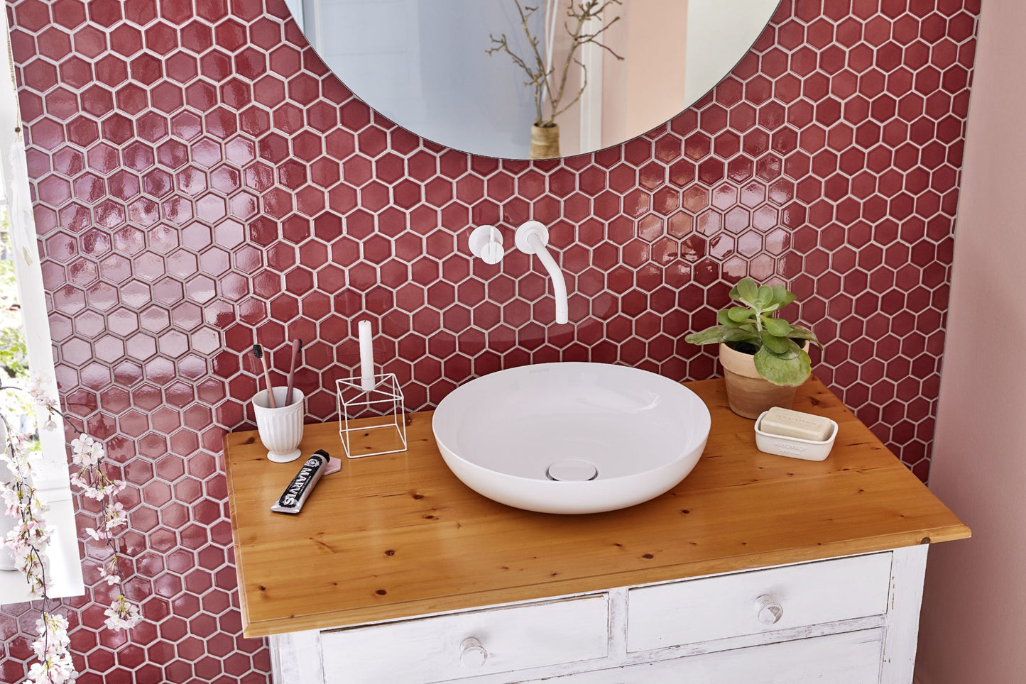 Mosaik Hexagon H HXL 890 schwarz 5,1x5,9 matt