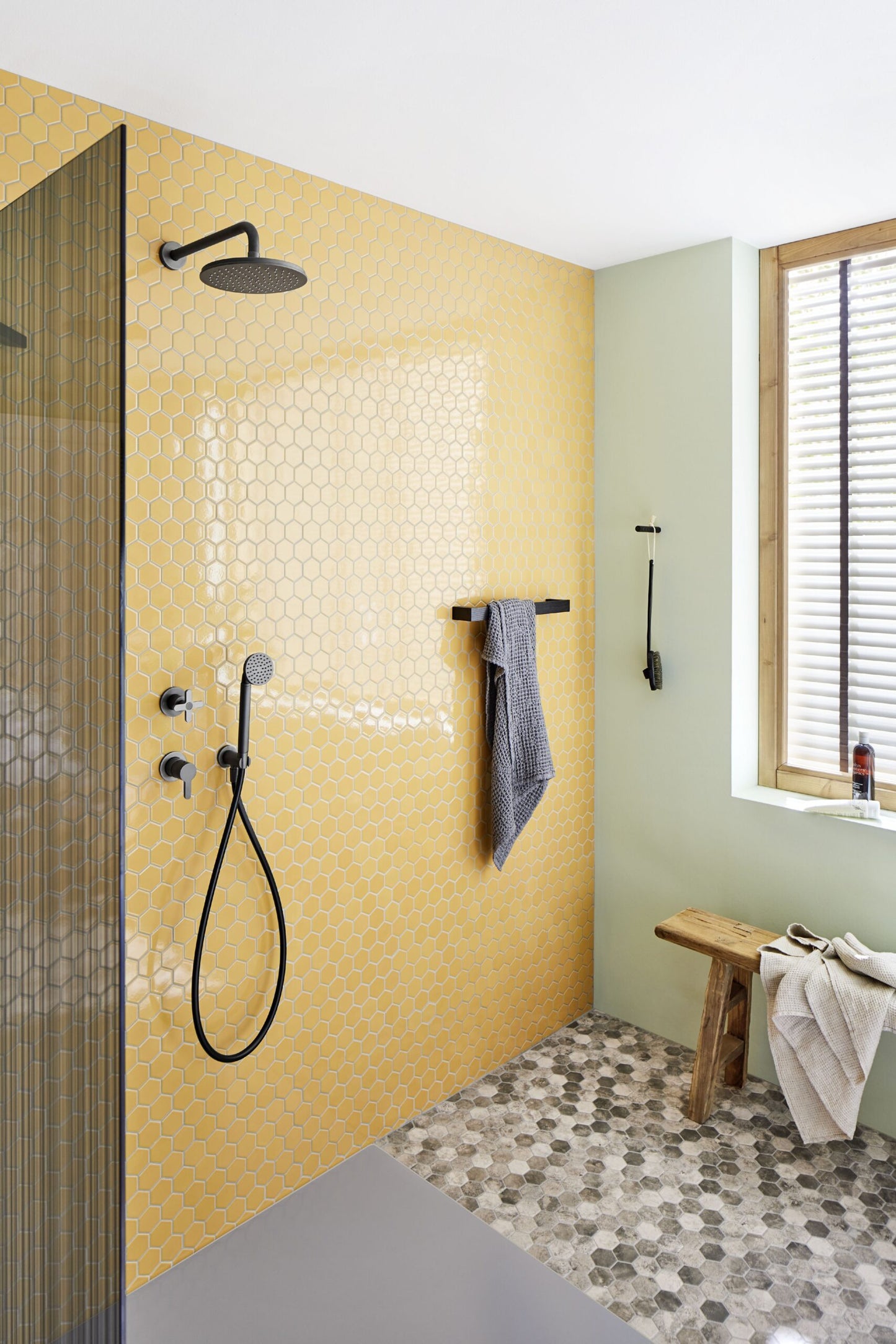 Mosaik Hexagon H HXLA 54 braun 5,1x5,9 Antirutschmatte