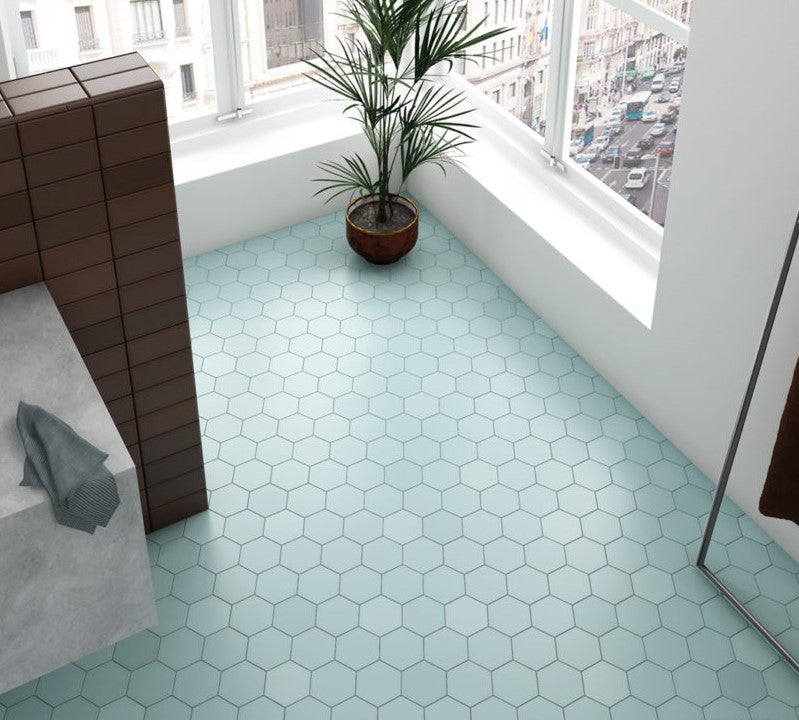 Sechseck Meraki Line Aquamarin 19,8x22,8