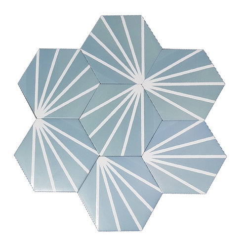 Sechseck Meraki Line Aquamarin 19,8x22,8