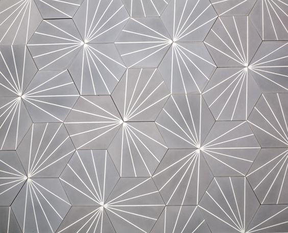 Sechseck Meraki Gris 19,8x22,8