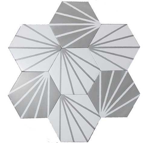 Sechseck Meraki Gris 19,8x22,8