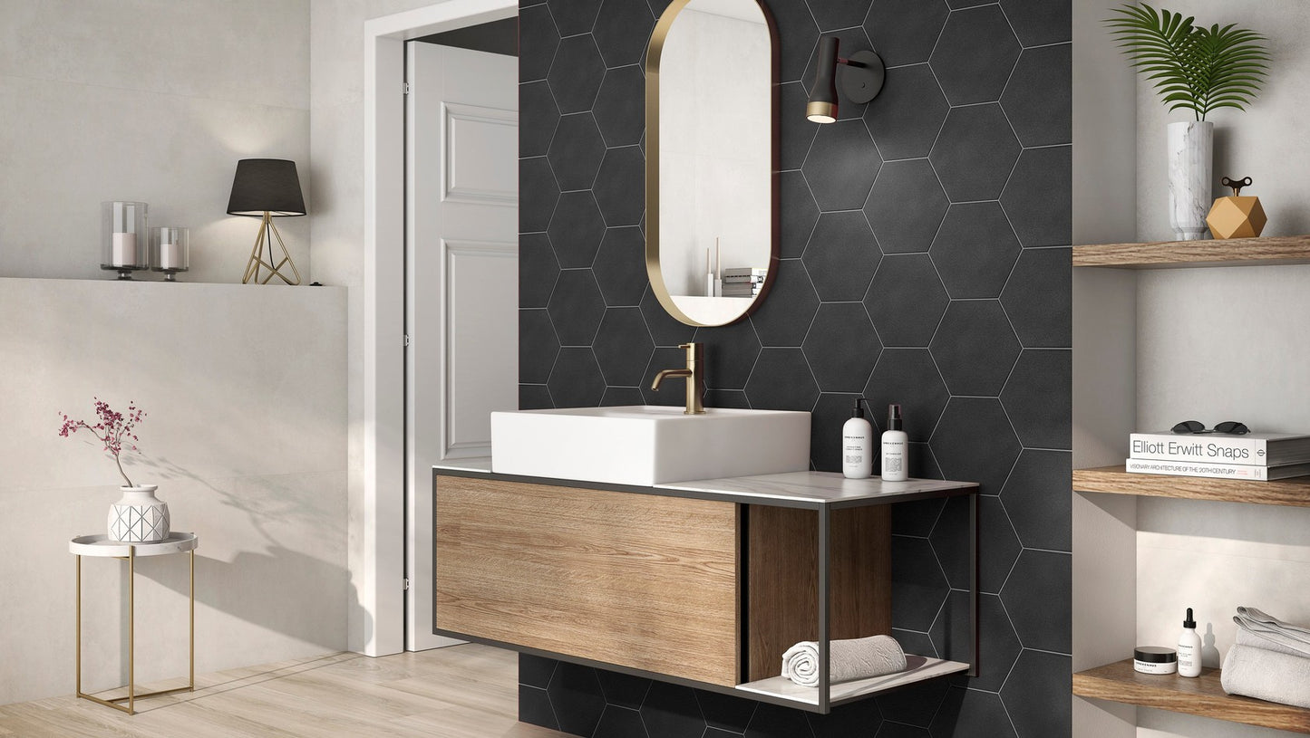 Fliese Mayfair Grafito Hexagon matt 19,8×22,8