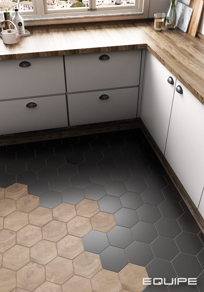 Sechseck Negro Mate Hexatile 17,5x20