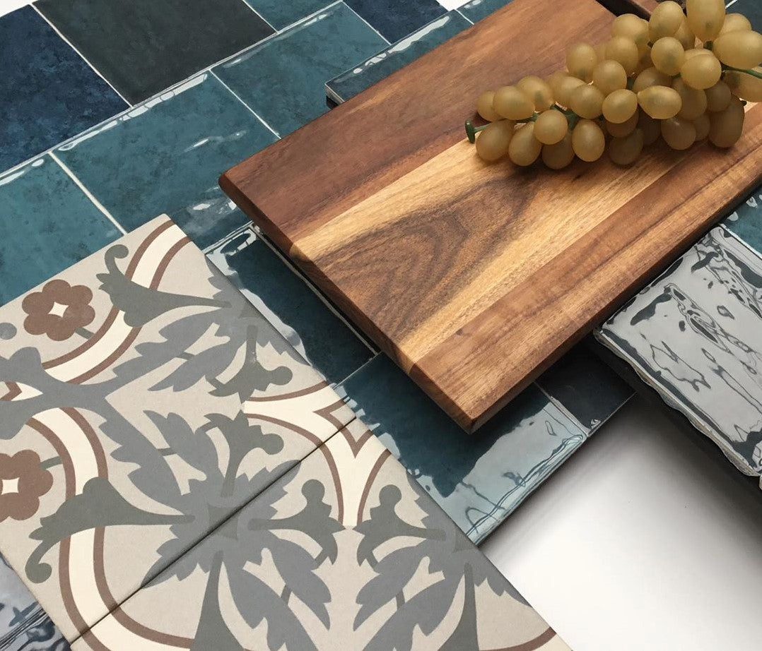 Fliese Atelier Retro Marine Bleu 10×10