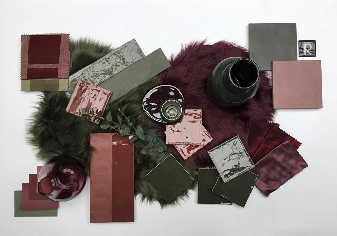 Atelier Retro Bordeaux Fliese 10x10