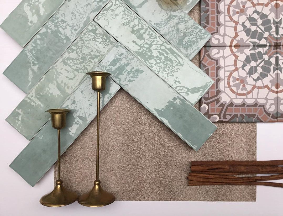 Fliese Atelier Retro Vert d'eau 6,2×25