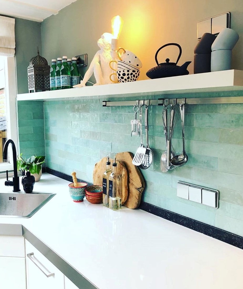 Fliese Atelier Retro Vert d'eau 10×10