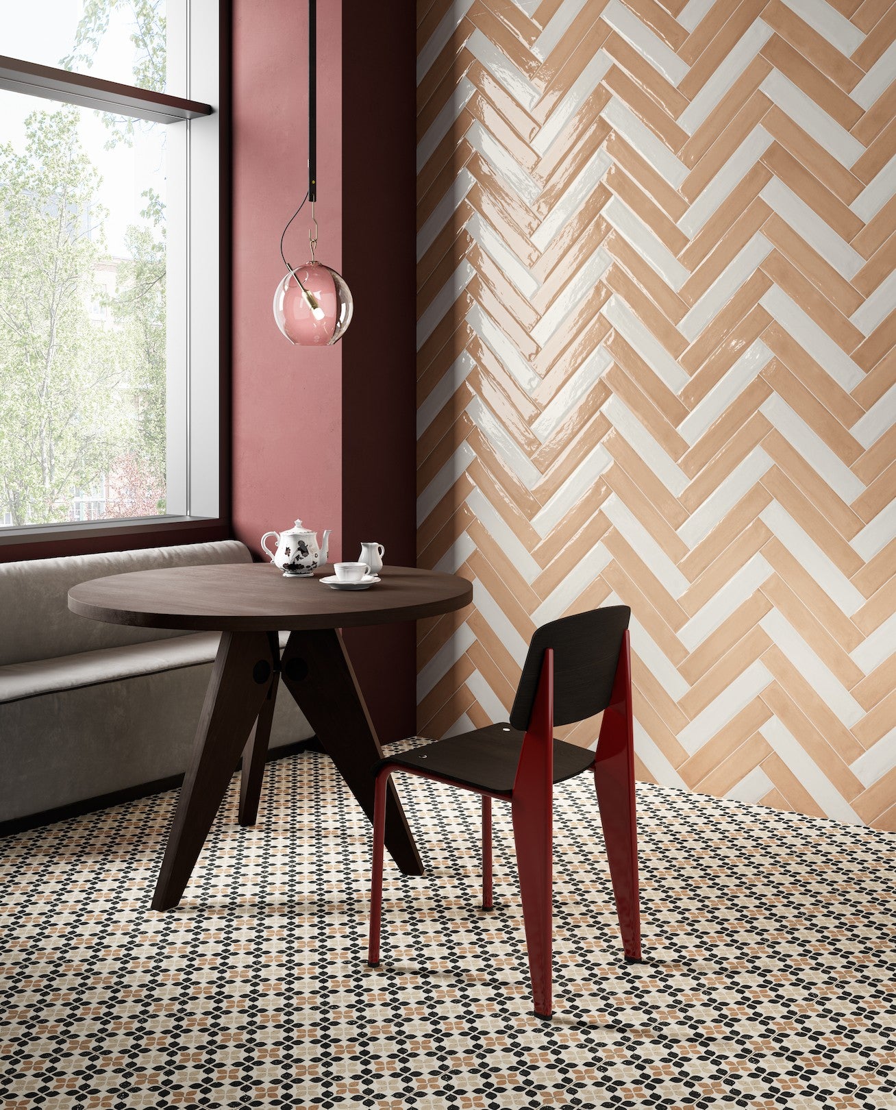 Frammenti Terracota Fiore 20x20 Fliese