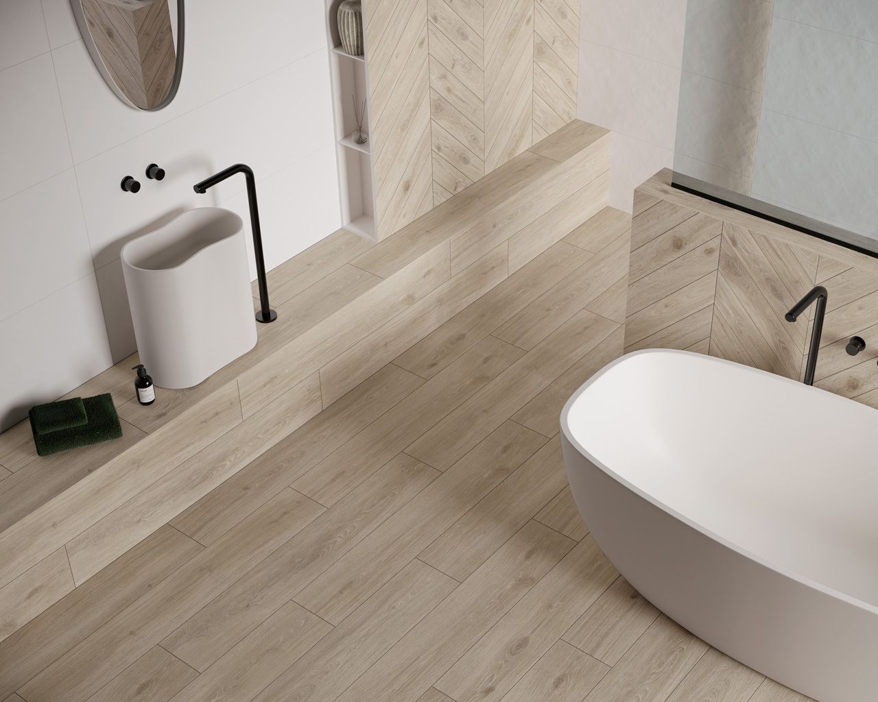 Fliese Heartwood Crema Gres Seite matt 19,8x179,8