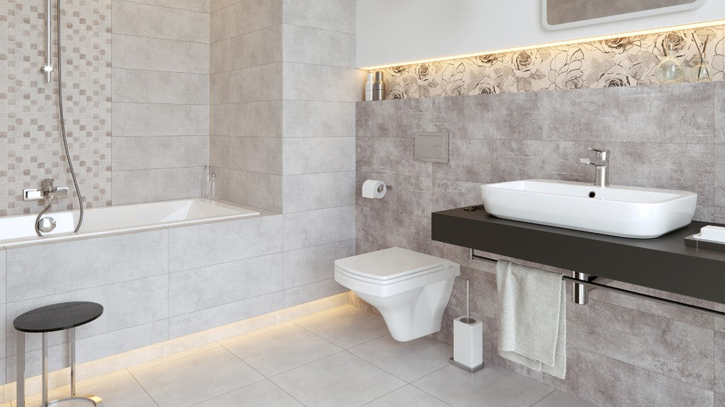 Fliese Schneeglöckchen hellgrau 42x42