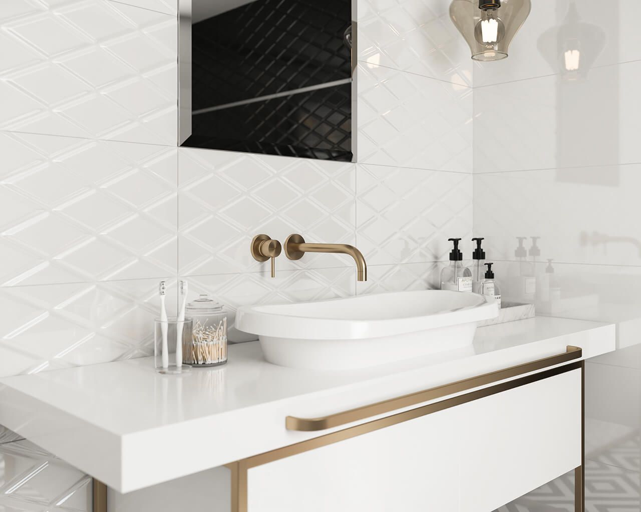 Fliese Moonlight Bianco A strukturiert rektifiziert 29,5x59,5