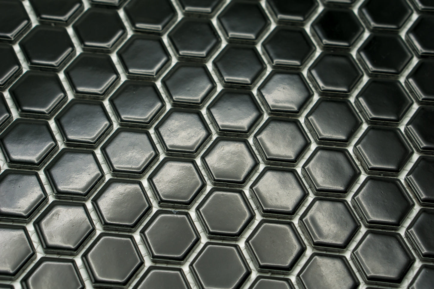 Mosaik Hexagon H HX 89 schwarz 2,3x2,6 glänzend