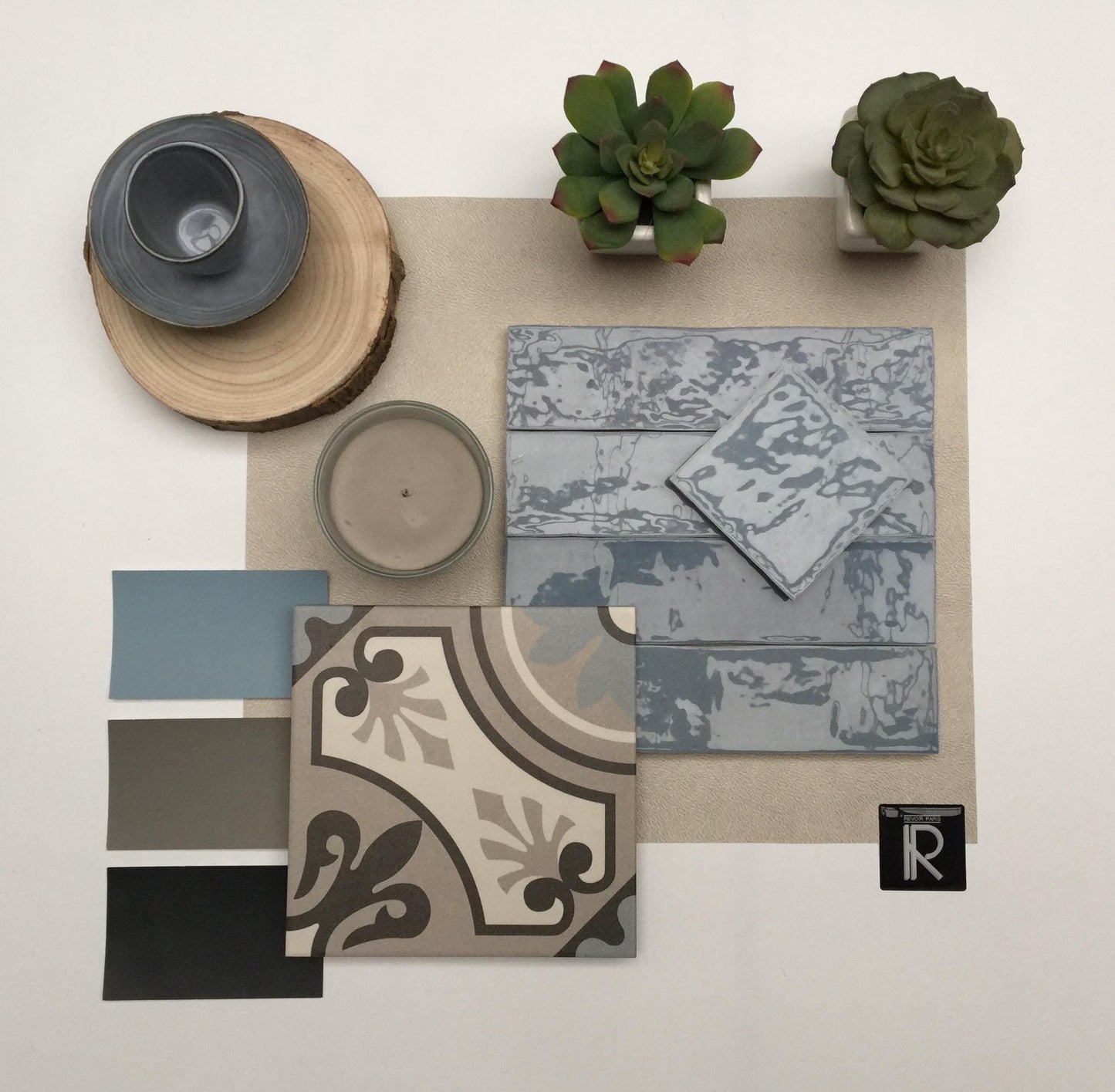 Atelier Retro Bleu Lumiere Fliese 6,2×25