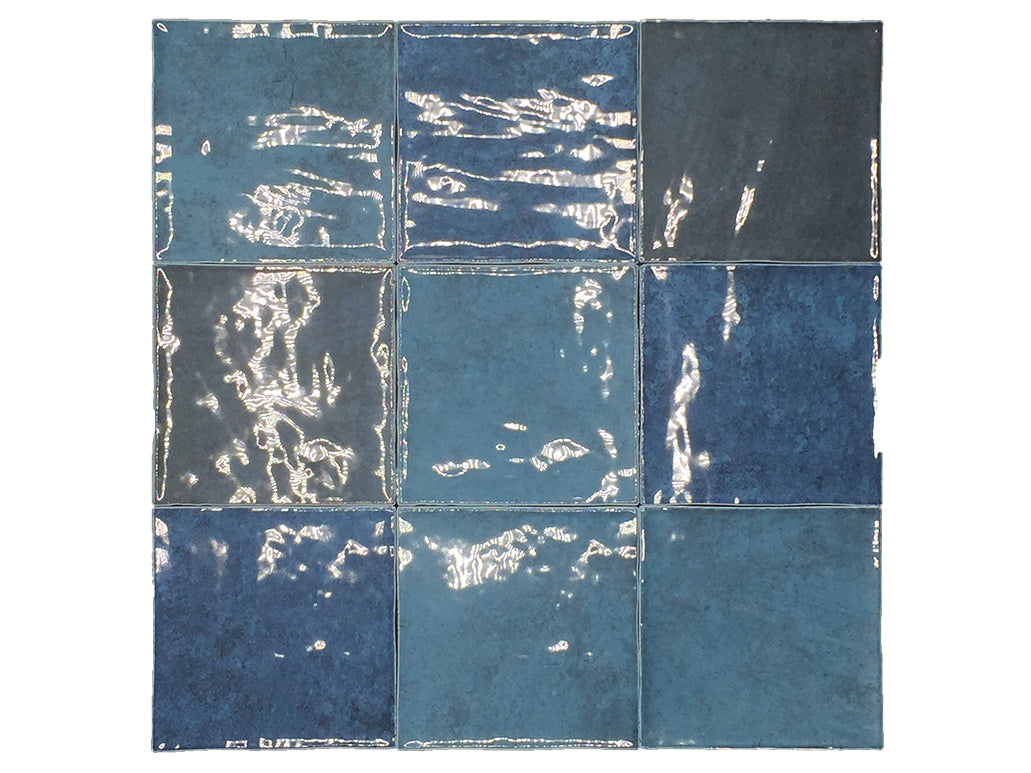 Fliese Atelier Retro Marine Bleu 10×10
