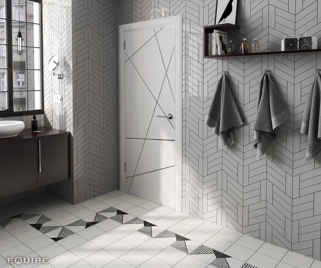 Fliese Chevron Wall Greige Links 5,2x18,6