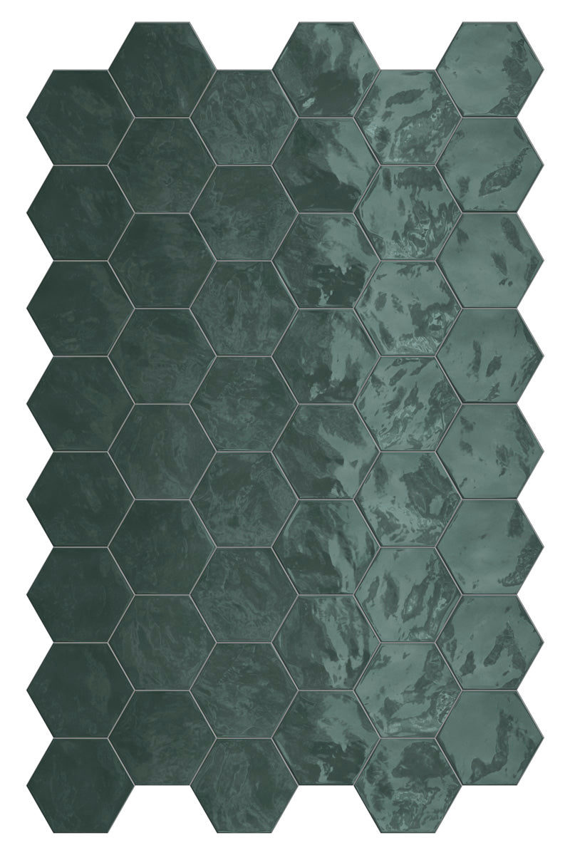 Fliese Hexa Wall Green Echo 17,3x15