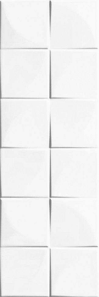 Fliese Quadra Weiß 25x75