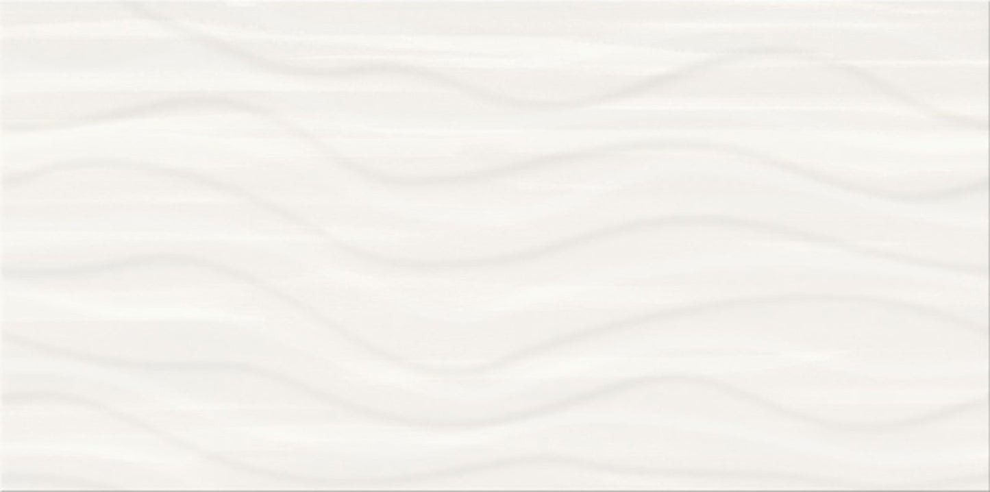 Fliese Soft Romantic White Satin Wellenstruktur 29,8x59,8