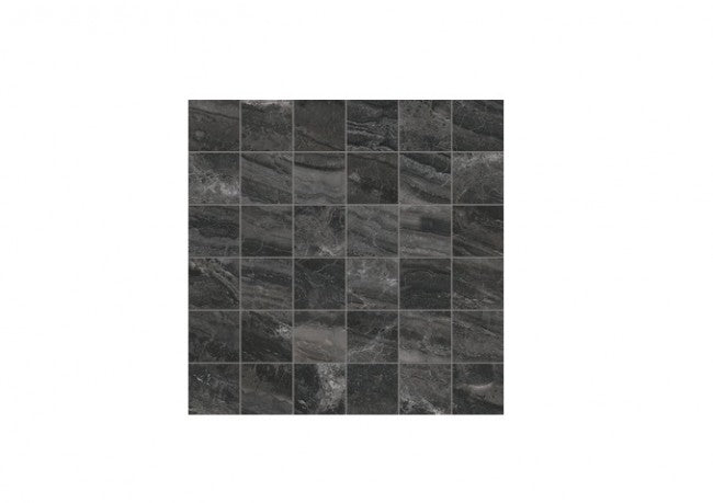 Fliese Cosmic Marmor rektifiziert schwarz Mosaik 30x30 matt