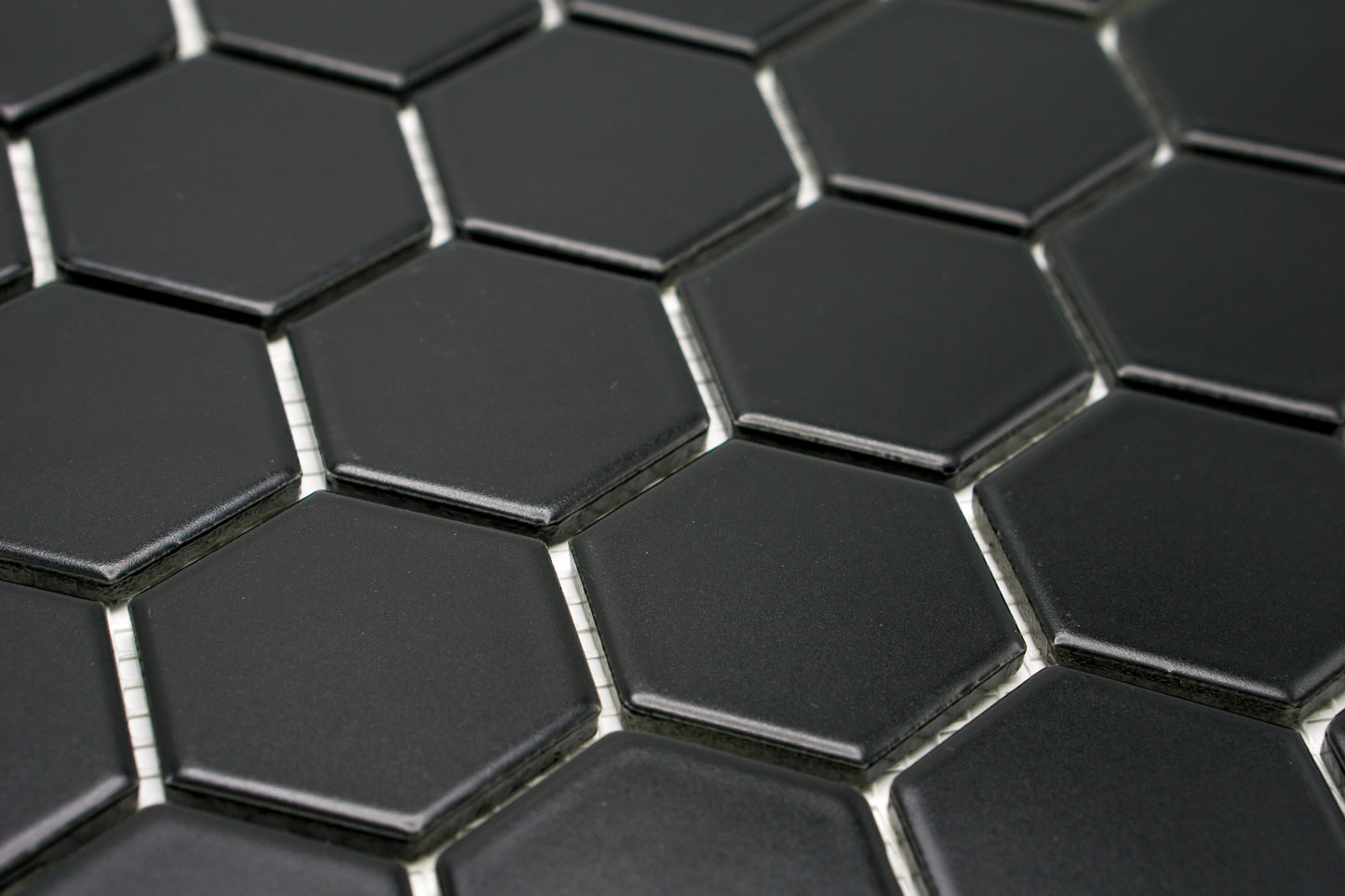 Mosaik Hexagon H HXL 89 schwarz 5,1x5,9 glänzend