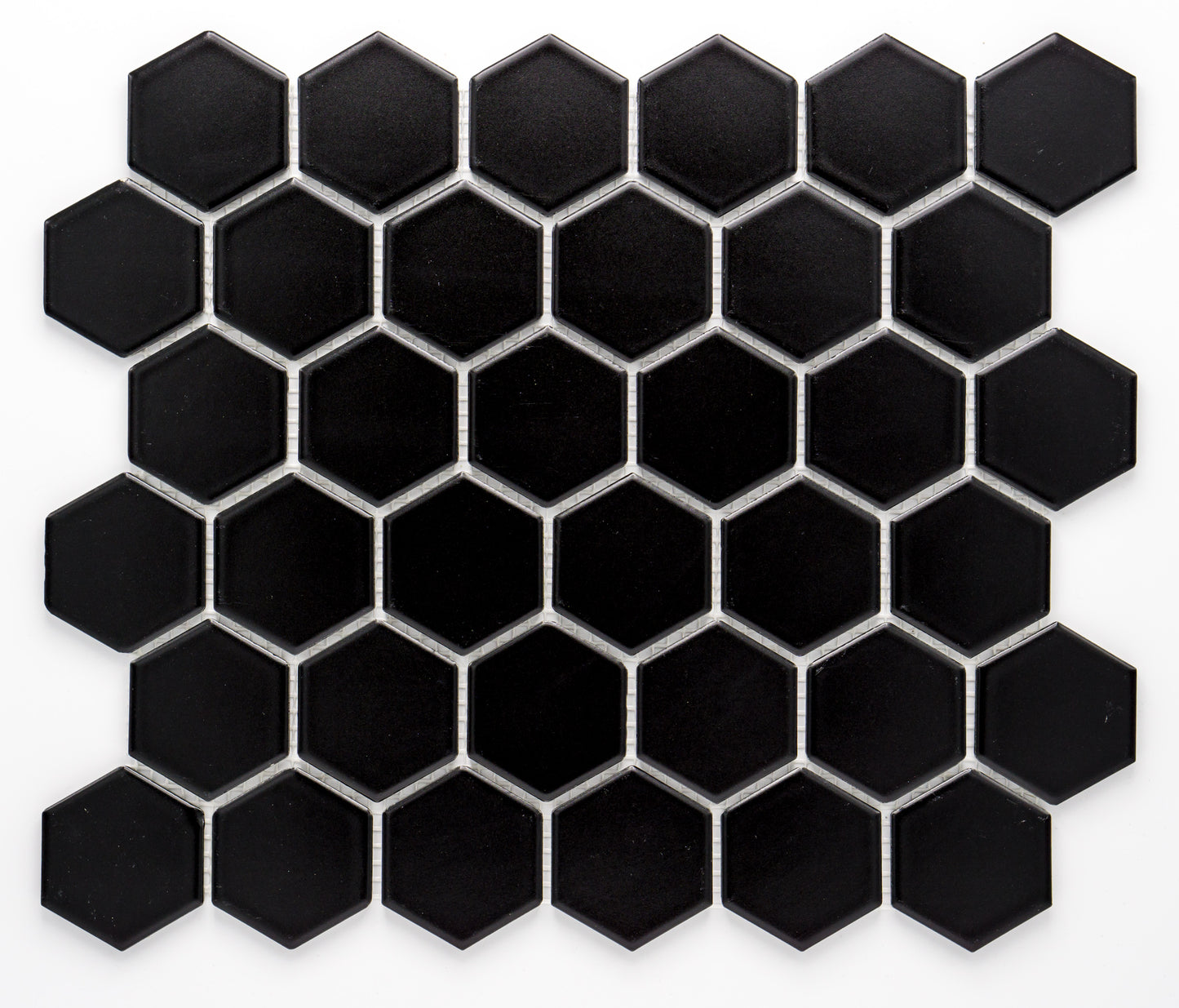 Mosaik Hexagon H HXL 89 schwarz 5,1x5,9 glänzend