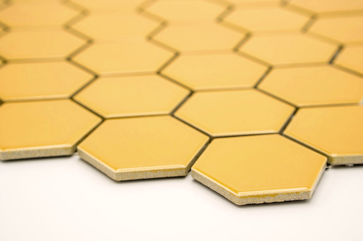 Mosaik Hexagon H HXL 270 gelb 5,1x5,9 glänzend