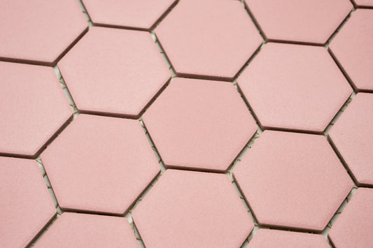 Mosaik Hexagon H HXLA 52 rosa 5,1x5,9 rutschfeste Matte