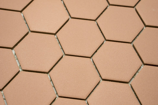 Mosaik Hexagon H HXLA 54 braun 5,1x5,9 Antirutschmatte