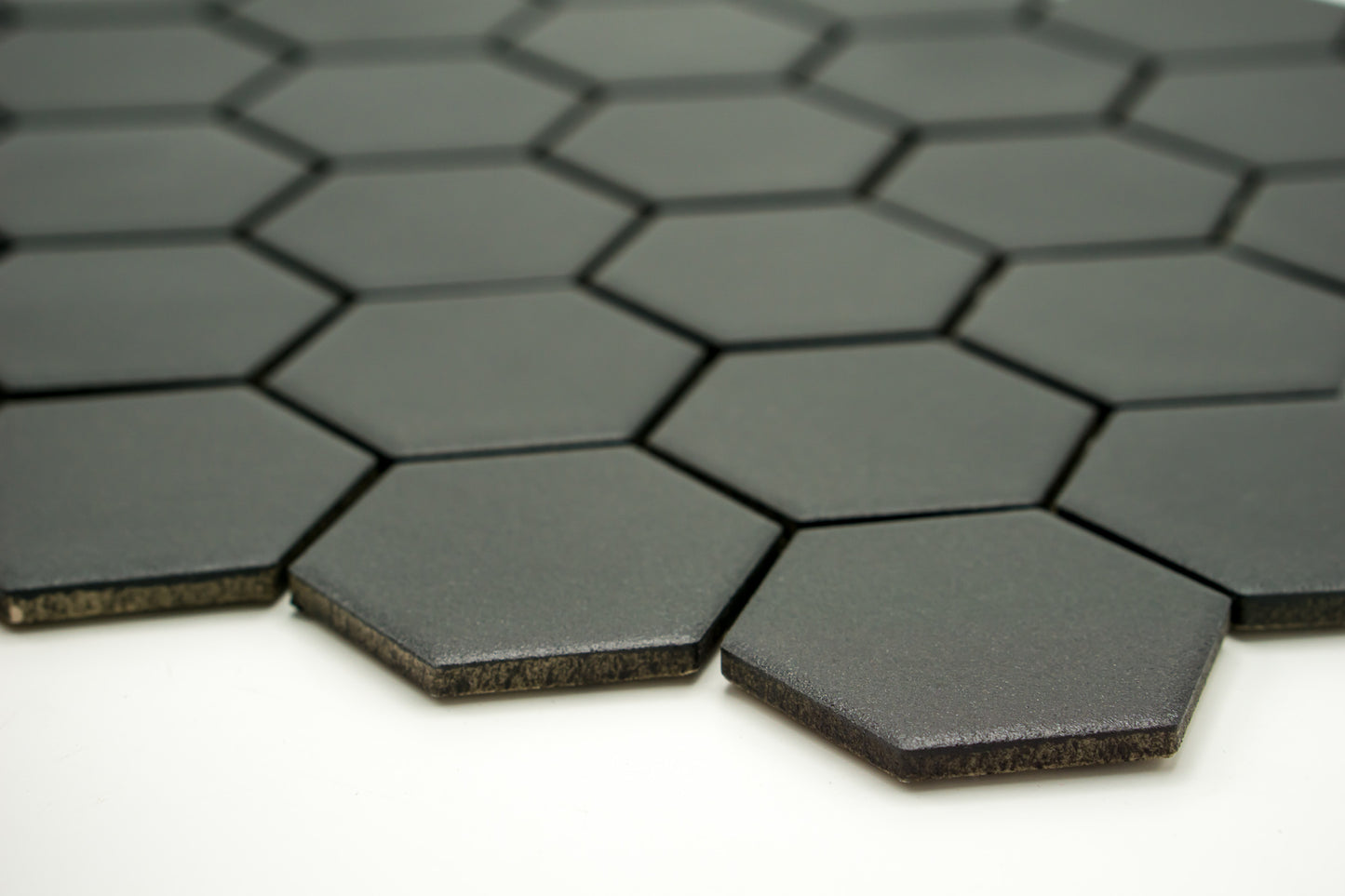Mosaik Hexagon H HXL 890 schwarz 5,1x5,9 matt